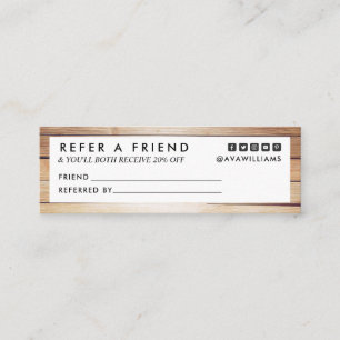 Carte De Visite Mini Moderne Luxe Bois Propre Disposition Référence