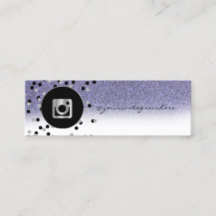 Carte De Visite Mini Moderne, Points, Paillettes Violettes Réseaux Soci