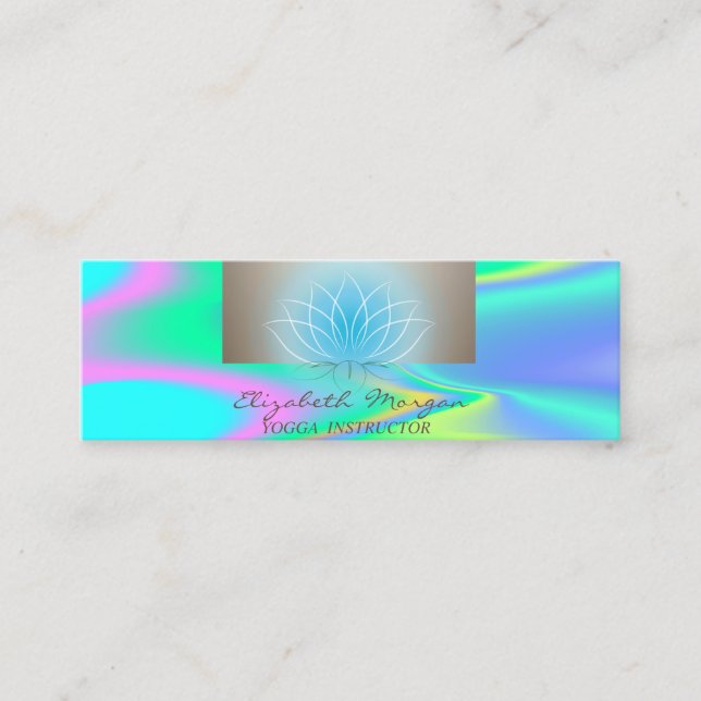 Carte De Visite Mini Moderne Professionnel, Lotus, Holographique (Devant)