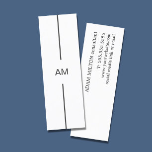 Carte De Visite Mini Moderne simple élégant Grey blanc Consultant