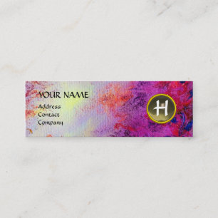 Carte De Visite Mini MON MONOGRAM gris fuchsia violet