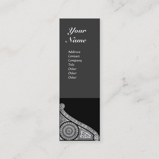 Carte De Visite Mini MONOGRAMME 3 gris foncé (Devant)