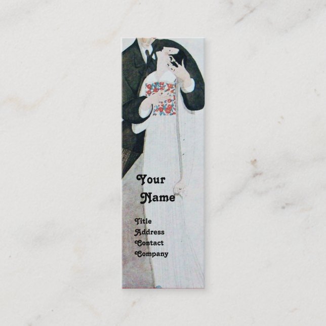 CARTE DE VISITE MINI MONOGRAMME DE MARIAGE ROMANTIQUE ET DE GROUPE (Devant)