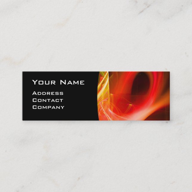 Carte De Visite Mini MONOGRAMME D'OEIL FRACTAL SWIRL noir blanc rouge (Devant)