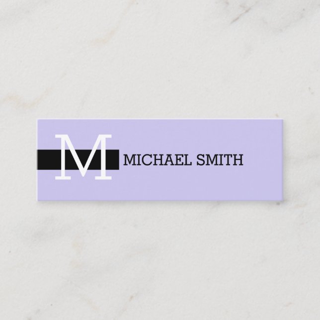 Carte De Visite Mini Monogramme élégant savon moderne et noir (Devant)