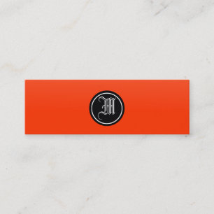 Carte De Visite Mini Monogramme gothique de rouge orange