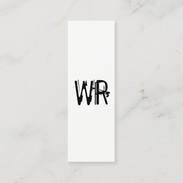 Carte De Visite Mini Monogramme minimaliste de masse (Devant)