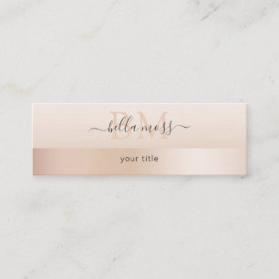 Carte De Visite Mini Monogramme Modern Minimum Beige