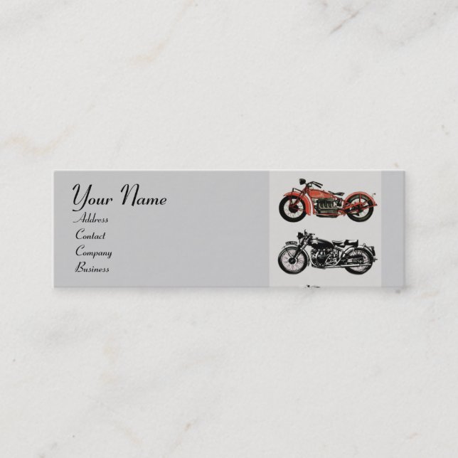 Carte De Visite Mini MONOGRAMME MOTOCYCLES vintages (Devant)