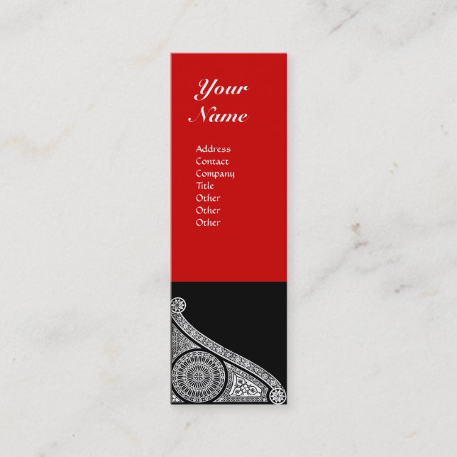Carte De Visite Mini MONOGRAMME RENAISSANCE rouge (Devant)