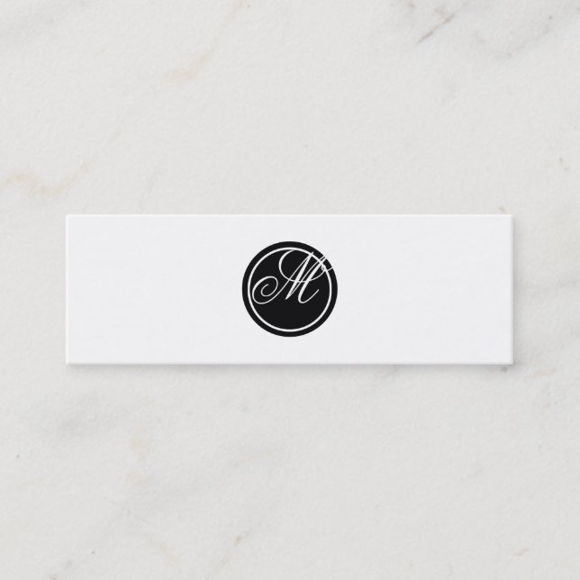 Carte De Visite Mini Monogramme simple (Devant)