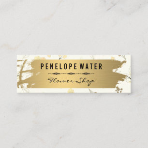 Carte De Visite Mini Motif à fleurs sans couture brossé or