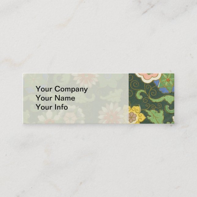 Carte De Visite Mini Motif antique cloisonné chinois : Vert Jade (Devant)