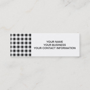Carte De Visite Mini Motif blanc noir de guingan