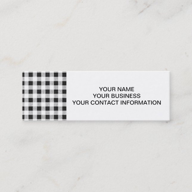 Carte De Visite Mini Motif blanc noir de guingan (Devant)