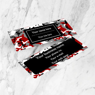 Carte De Visite Mini Motif camouflage rouge et gris, Militaire, Armée