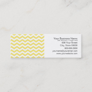 Carte De Visite Mini Motif chevron jaune pâle et blanc
