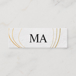 Carte De Visite Mini Motif circulaire contemporain Texture blanche