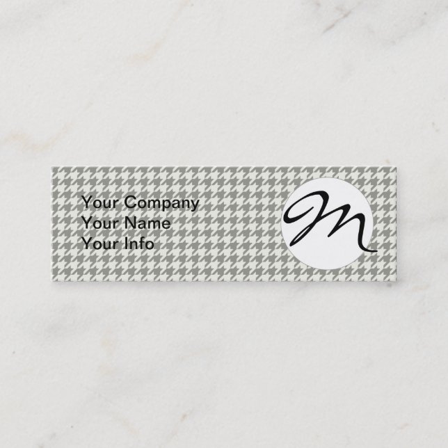 Carte De Visite Mini Motif classique en Houndstooth : Noir & Blanc Vint (Devant)
