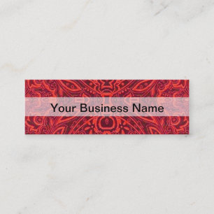 Carte De Visite Mini Motif damassé rouge