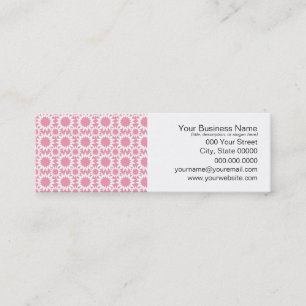 Carte De Visite Mini Motif de fleurs d'étoiles mignonnes rose et blanc