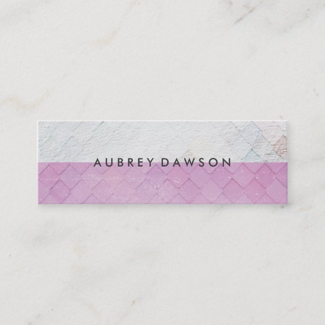 Carte De Visite Mini Motif de Grunge blanc deux tons (Devant)