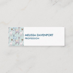 Carte De Visite Mini Motif de lama mignon sur pois