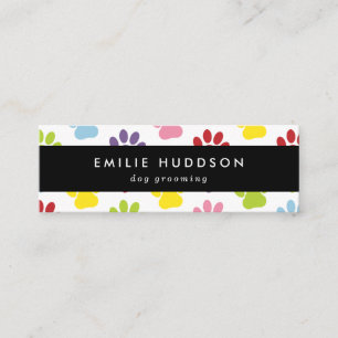 Carte De Visite Mini Motif De Pâtes, Groomer De Chiens, Marcheur De Chi