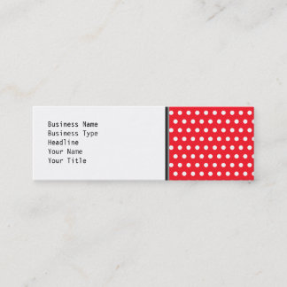 Carte De Visite Mini Motif de point rouge et blanc de polka. Tacheté