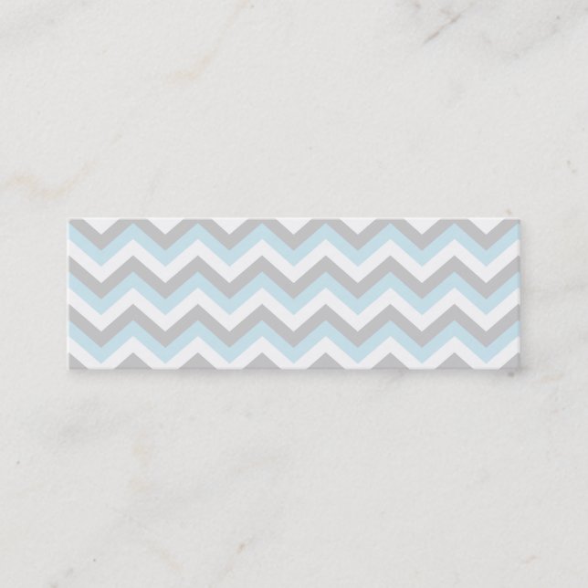 Carte De Visite Mini Motif de zigzag chic de Chevron de turquoise (Devant)