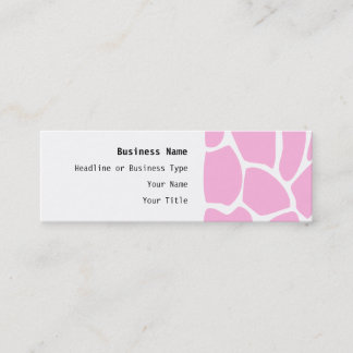 Carte De Visite Mini Motif d'impression de girafe dans le rose de