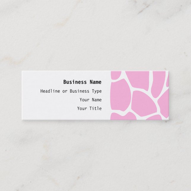 Carte De Visite Mini Motif d'impression de girafe dans le rose de (Devant)