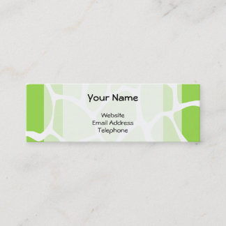 Carte De Visite Mini Motif d'impression de girafe en vert citron.