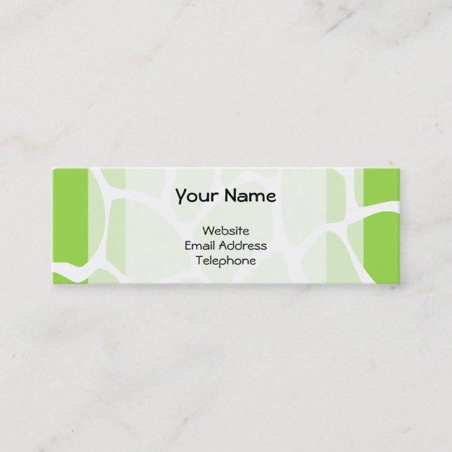 Carte De Visite Mini Motif d'impression de girafe en vert citron. (Devant)