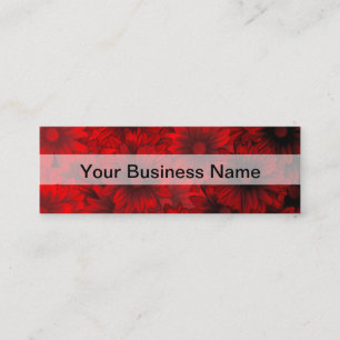 Carte De Visite Mini Motif floral rouge foncé