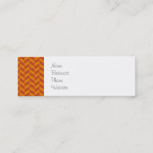 Carte De Visite Mini Motif orange brûlé de rayures de zigzag de Chevron