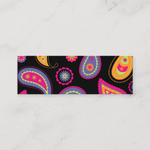 Carte De Visite Mini Motif Paisley Coloré