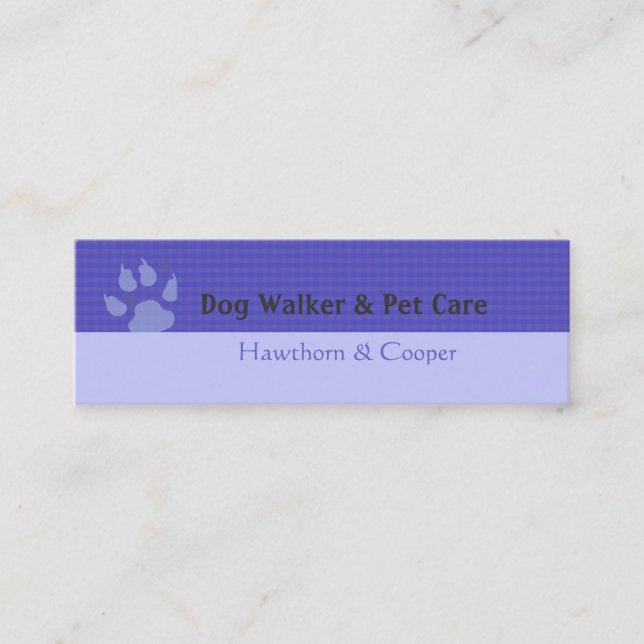 Carte De Visite Mini Motif Purple Animal Paws Minimal Purple (Devant)