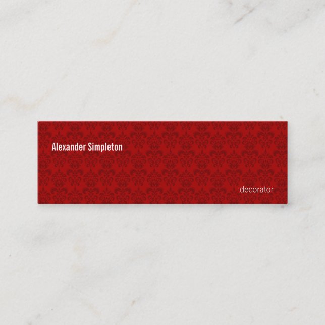 Carte De Visite Mini Motif rouge de damassé (Devant)