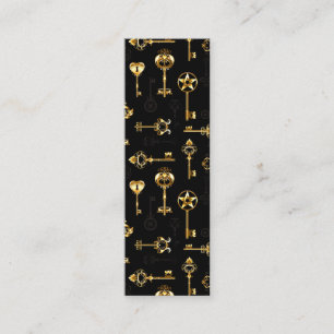 Carte De Visite Mini Motif sans couture avec des clés dorées