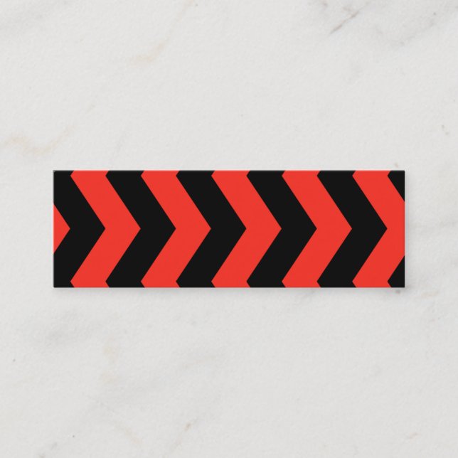 Carte De Visite Mini Motif Zig Zag Rouge et Noir (Devant)