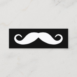 Carte De Visite Mini Moustache noire et blanche