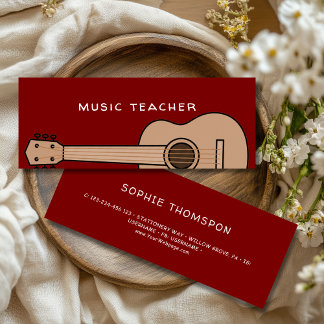 Carte De Visite Mini Music teacher guitar private lessons