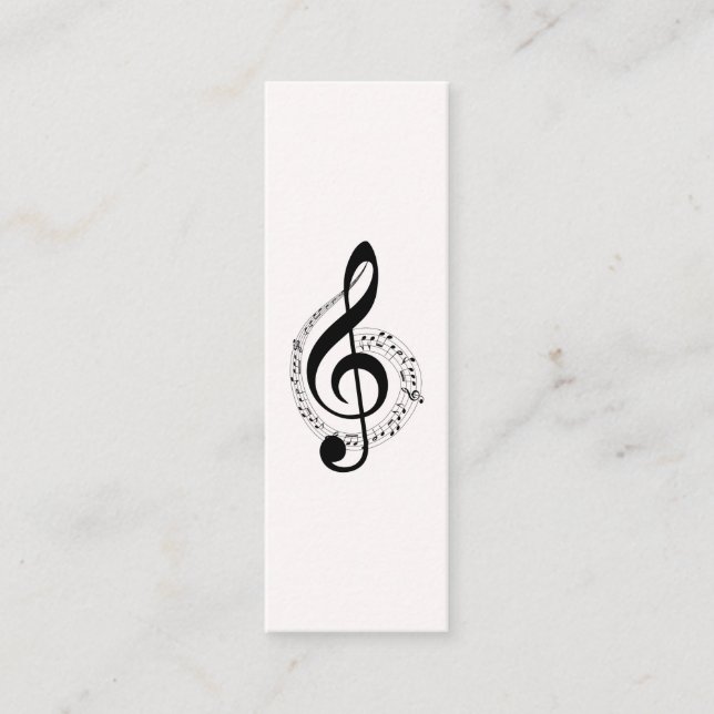 Carte De Visite Mini Music Treble Clef Chrome Personnalisé Mini (Devant)