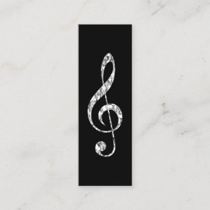 Carte De Visite Mini Music Treble Clef Chrome Personnalisé Mini