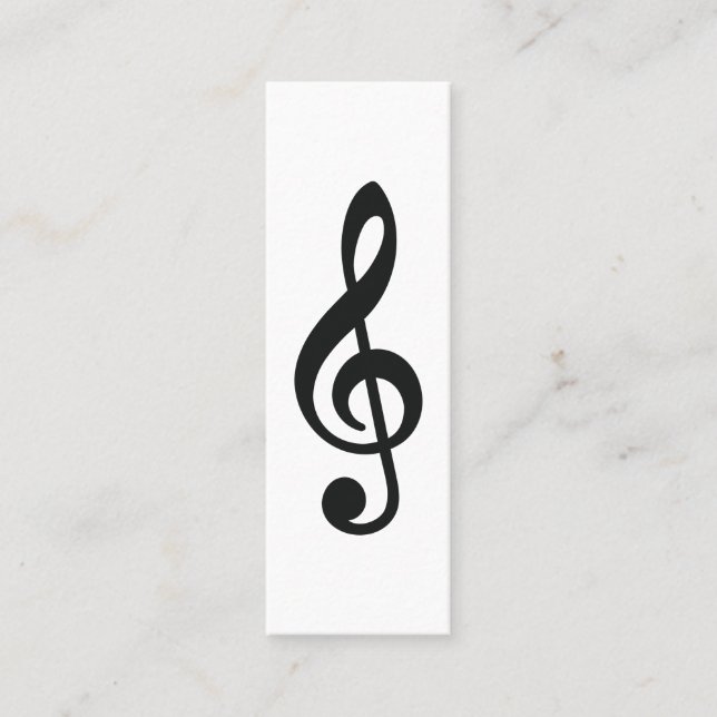 Carte De Visite Mini Music Treble Clef Chrome Personnalisé Mini (Devant)