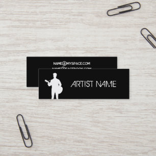 Carte De Visite Mini Musicien Chanteur Guitariste Artiste Étoile Public