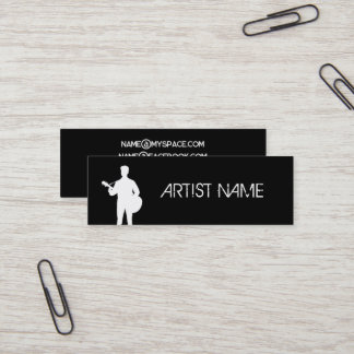 Carte De Visite Mini Musicien Chanteur Guitariste Artiste Étoile Public