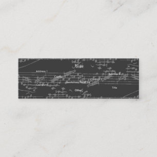 Carte De Visite Mini Musicien Vintage Grey Notes Brit Guitare II