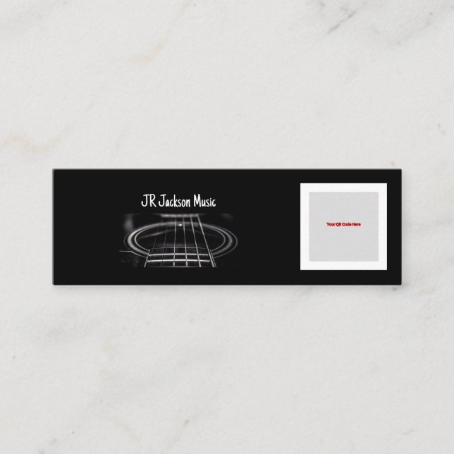 Carte De Visite Mini Musique/CODE QR Guitariste (Devant)